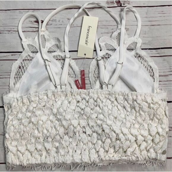 Francesca’s Dina Be Ivory Lace Bralette Size XS - Picture 3 of 9
